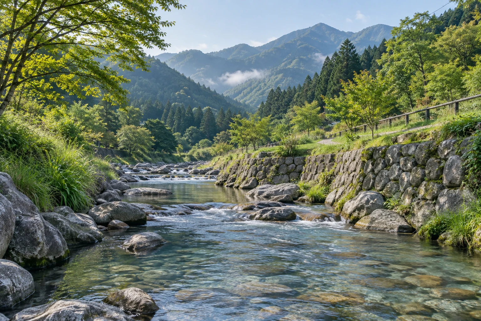 自然と調和する河川整備のイメージ